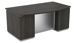 Stand-Alone Double Pedestal Desks WFB Designs 72in x 42in Double Pedestal Bow Front Desk