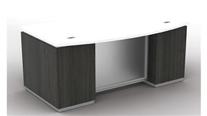 Stand-Alone Double Pedestal Desks WFB Designs 72in x 42in Double Pedestal Bow Front Desk
