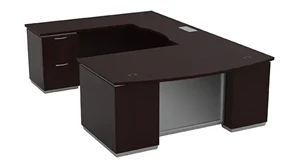 U Shaped Double Pedestal Desks WFB Designs Bow Front U-Desk