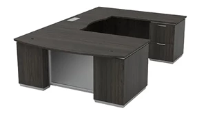 U Shaped Double Pedestal Desks WFB Designs Bow Front U-Desk