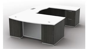 U Shaped Double Pedestal Desks WFB Designs Bow Front U-Desk