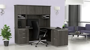 L Shaped Desks with Hutch WFB Designs 72in x 72in Credenza L-Desk with Hutch
