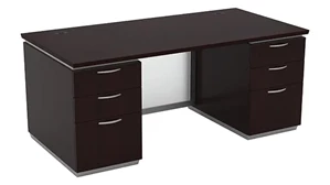 Stand-Alone Double Pedestal Desks WFB Designs 72in x 36in Double Pedestal Desk