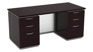 Stand-Alone Double Pedestal Desks WFB Designs 66in x 30in Double Pedestal Desk