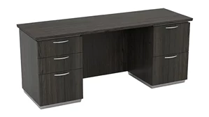 Stand-Alone Double Pedestal Desks WFB Designs 72in x 24in Double Pedestal Credenza Desk