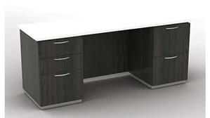 Stand-Alone Double Pedestal Desks WFB Designs 72in x 24in Double Pedestal Credenza Desk