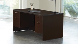 Stand-Alone Double Pedestal Desks WFB Designs 60in x 30in Double Hanging Pedestal Desk