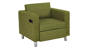 Club & Lounge Chairs WFB Designs Arm Chair in Premium Fabrics with Power Charging Outlets