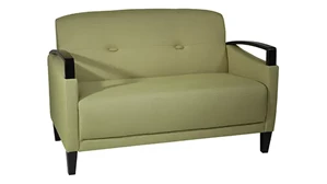 Loveseats WFB Designs Loveseat with Espresso Wood Accents and Enhanced Fabrics