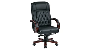Office Chairs WFB Designs Leather Executive Chair with Integral Headrest