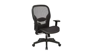 Ergonomic Task Chairs WFB Designs Professional Deluxe Mesh Seat and Back with Adjustable Flip Arms - Nylon Plastic Base