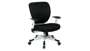 Ergonomic Task Chairs WFB Designs Fabric Seat and Back Office Chair with White Frame and Adjustable Flip Arms