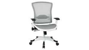 Ergonomic Task Chairs WFB Designs Mesh Back and Seat Office Chair with White Frame, Adjustable Flip Arms