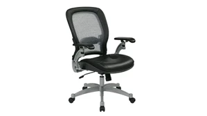 Ergonomic Task Chairs WFB Designs Light Mesh Back and Top Grain Leather Seat Office Chair