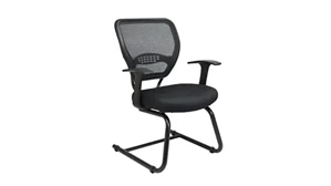 Lobby & Guest Chairs - Metal WFB Designs Light Mesh Back and Black Fabric Mesh Seat Guest Chair