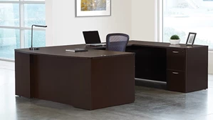 U Shaped Double Pedestal Desks WFB Designs 72in x 112in Double Pedestal Bow Front U-Desk