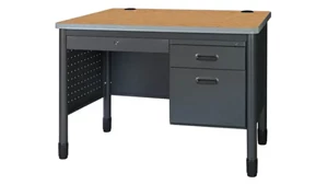 Steel & Metal Desks Regency Furniture 48in W Single Pedestal Desk with Center Drawer