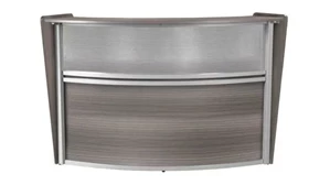 Reception Stand-Alone Desk Regency Furniture Plexi Single-Unit Reception Curved Desk Workstation 72in W x 32in D