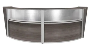 Reception Desks - U Shaped Regency Furniture Plexi Double-Unit Reception Curved Desk Workstation
