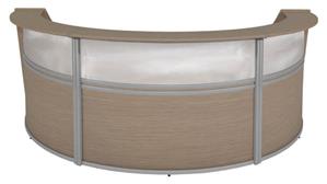 Reception Desks - U Shaped Regency Furniture Plexi Triple-Unit Reception Curved Desk Workstation