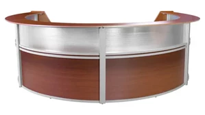 Reception Desks - U Shaped Regency Furniture Plexi Four-Unit Reception Curved Desk Workstation