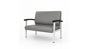 Loveseats Regency Furniture 2-Seat Reception Loveseat with Arms and Vinyl Upholstery
