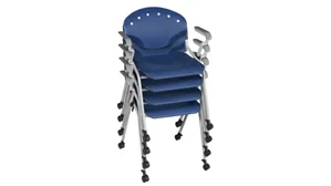 Stacking Chairs Regency Furniture Mobile Stack Chairs with Arms - 4 Pack