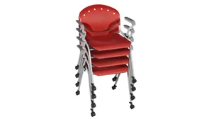 Stacking Chairs Regency Furniture Mobile Stack Chairs with Arms - 4 Pack