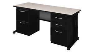 Steel & Metal Desks Regency Furniture 66in x 30in Teachers Desk with Double Pedestals