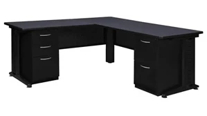 L Shaped Double Pedestal Desks Regency Furniture 72in x 72in L-Shaped Desk with Double Pedestals