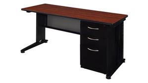 Steel & Metal Desks Regency Furniture 66in x 30in Teachers Desk with Single Pedestal