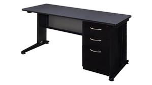 Steel & Metal Desks Regency Furniture 66in x 30in Teachers Desk with Single Pedestal