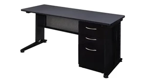 Steel & Metal Desks Regency Furniture 72in x 30in Teachers Desk with Single Pedestal