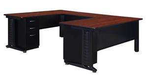 Steel & Metal Desks Regency Furniture 66in x 78in U-Shaped Desk with Double Pedestals