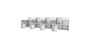 Cubicles Regency Furniture Instant Office L-Shaped Cubicle Workstation 4 Person with Storage 130in W x 129in D