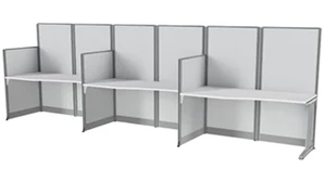Cubicles Regency Furniture 3 Person In-Line Cubicle Workstation 193in W x 33in D