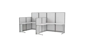 Cubicles Regency Furniture Instant Office F-Shaped Cubicle Workstation 2 Person 129in W x 65in D