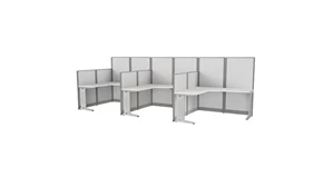 Cubicles Regency Furniture Instant Office L-Shaped Cubicle Workstation 3 Person 193in W x 65in D