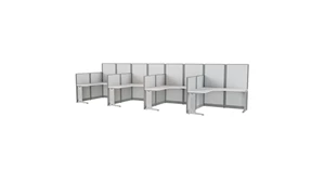 Cubicles Regency Furniture Instant Office L-Shaped Cubicle Workstation 4 Person 129in W x 129in D