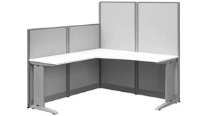 Cubicles Regency Furniture L-Shaped Cubicle Workstation 65in W x 65in D with Privacy Panels