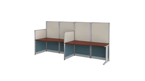 Cubicles Regency Furniture Instant Office In-Line Cubicle Workstation 2 Person 129in W x 33in D