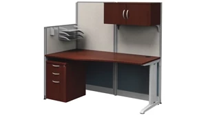 Cubicles Regency Furniture Straight Cubicle Workstation 65in W x 33in D with Storage and Accessory Kit