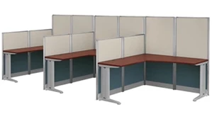 Cubicles Regency Furniture 3 Person L-Shaped Cubicle Workstation 193in W x 65in D