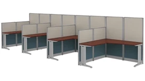Cubicles Regency Furniture 4 Person L-Shaped Cubicle Workstation 258in W x 65in D