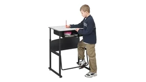 School Desk Safco Office Furniture Height Adjustable Student Desk with Book Box