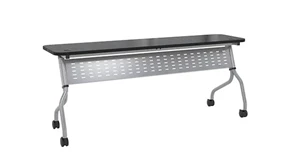 Training Tables Safco Office Furniture 6ft x 18in Rectangular Flip Table with Dual Grommets