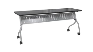 Training Tables Safco Office Furniture 6ft x 24in Rectangular Flip Table with Dual Grommets