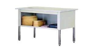 General Tables Safco Office Furniture 6ft x 30in x 30in H Heavy Duty Open Storage Console with Grommet