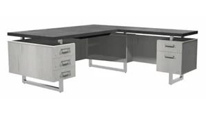 L Shaped Double Pedestal Desks Safco Office Furniture 72" x 78" L-Shaped Desk, BBB/BF Pedestals
