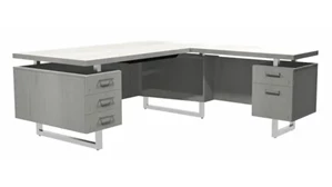 L Shaped Double Pedestal Desks Safco Office Furniture 72" x 78" L-Shaped Desk, BBB/BF Pedestals